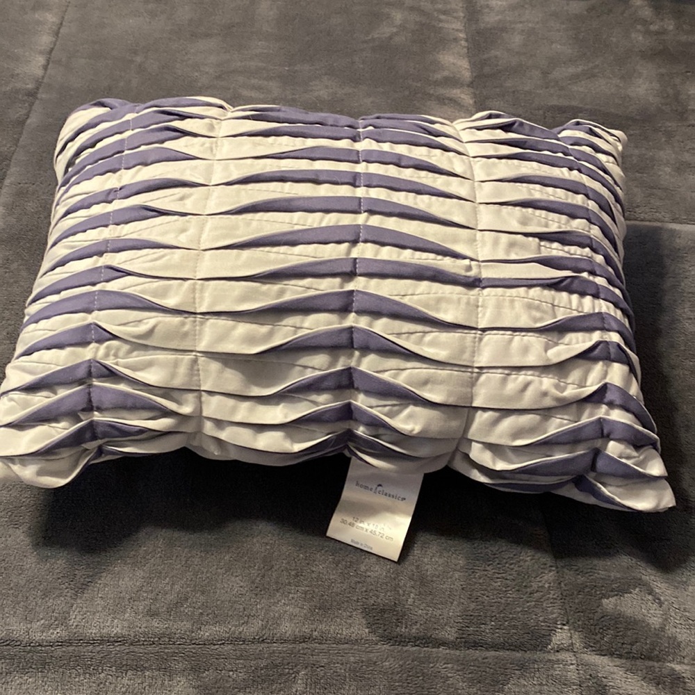 Small rectangle throw pillow for bed purple and very light lilac